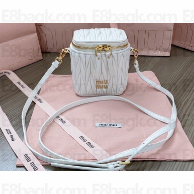 Miu Miu Matelassé nappa leather micro bag 5NR018 White 2024
