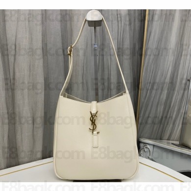 Saint Laurent le 5 à 7 supple small Bag in grained leather 713938 White