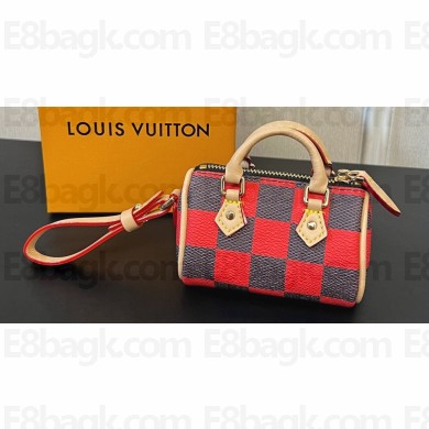 Louis Vuitton Damier Pop Mini Speedy Bag Charm M01692 Red 2024