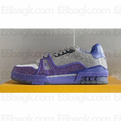 Louis Vuitton LV Trainer Women/Men Sneakers with Swarovski™ crystals Top Quality 17 2024