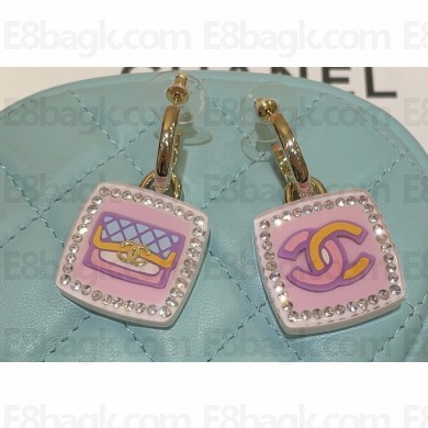 Chanel Metal, Resin & Strass Pendant Earrings ABC758 Gold, Multicolor & Crystal 2024