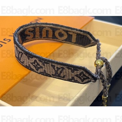 Louis Vuitton Textile canvas and brass LV Buddy Bracelet 03 2024