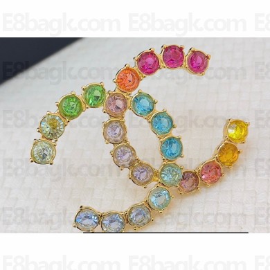 Chanel Metal & Strass Brooch ABC318 Gold & Multicolor 2024