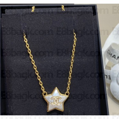 Chanel Metal & Strass Star Pendant Necklace 2024