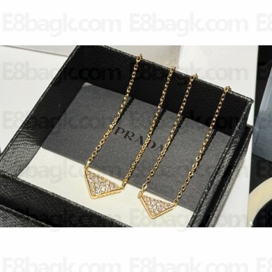 Prada Eternal Gold Eternal mini triangle pendant necklace in yellow gold and diamonds 2024
