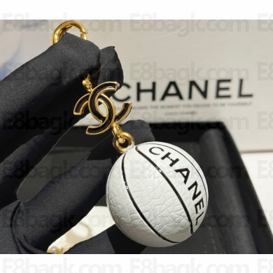 Chanel Metal & Resin Key Rings ABC469 Gold, Black & White 2024