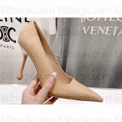 Jimmy Choo Heel 9.5cm Ixia 95 Nude Patent Leather Pumps 2024