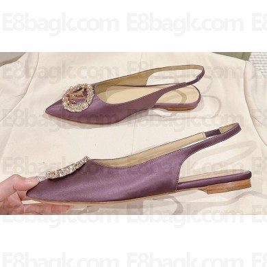 Louis Vuitton LV Night Met Slingback Ballerinas in Satin Purple 2024