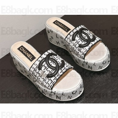 Chanel Strass Heel CC Logo Platform Mules 02 2024