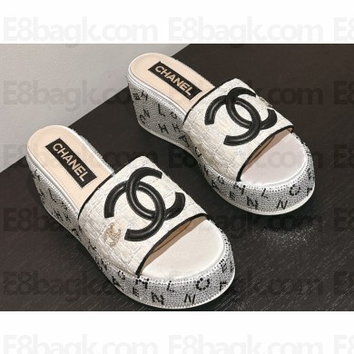 Chanel Strass Heel CC Logo Platform Mules 06 2024
