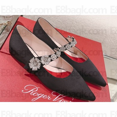 Roger Vivier Bouquet Flower Babies Ballerinas in Satin Black 2024