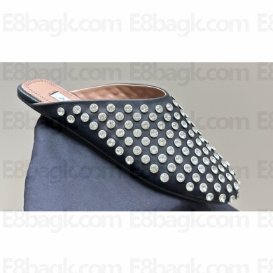Alaia STRASS LAMBSKIN MULES Black 2024