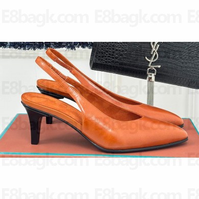 Loro Piana Heel 6.5cm Rebecca Slingbacks in Calfskin Brown 2024