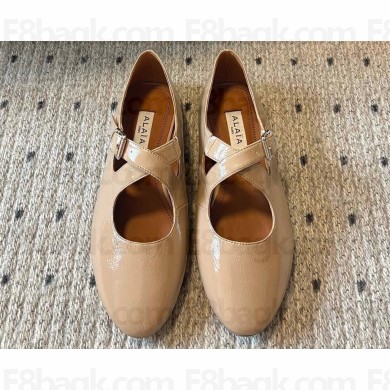 Alaia CRISS CROSS ballet flats in Leather Beige 2024