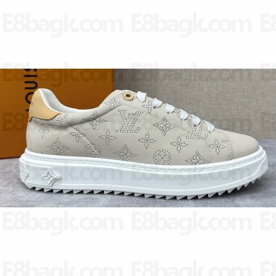 Louis Vuitton Perforated calf leather Time Out Women/Men Sneakers Gray
