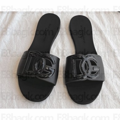 Cheap Sale Dolce & Gabbana Rubber beachwear sliders Black