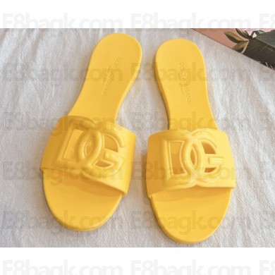Cheap Sale Dolce & Gabbana Rubber beachwear sliders Yellow