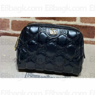 Gucci GG Matelassé beauty case bag 726047 Leather Black