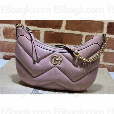 Gucci GG Marmont Small shoulder bag 777263 chevron leather Nude Pink