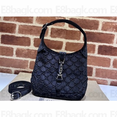Gucci Jackie 1961 small shoulder bag 764303 GG Velvet Black