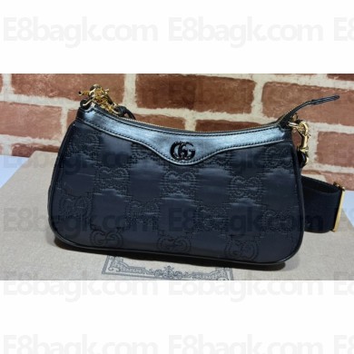 Gucci GG Matelassé handbag 735049 Nylon Black
