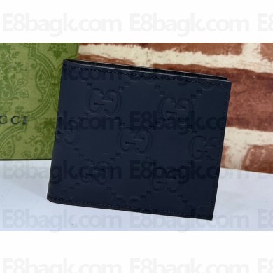 Gucci GG rubber-effect Bi-fold wallet 771311 in Black leather