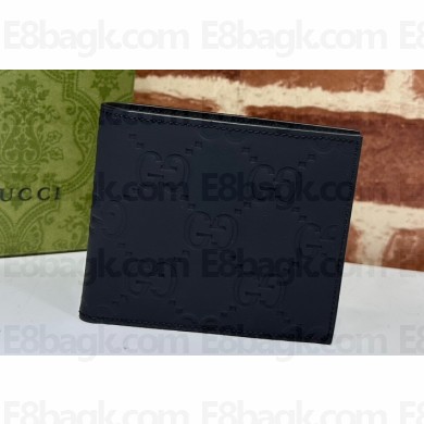 Gucci GG rubber-effect Bi-fold wallet 771309 in Black leather