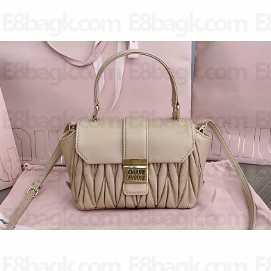 Miu Miu Matelassé nappa leather Mini Bag 5BP083 Nude
