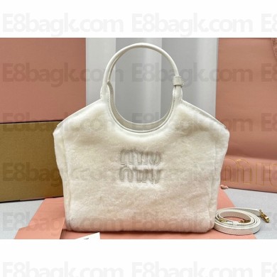 Miu Miu IVY Fur Small Tote bag 5BG276 White