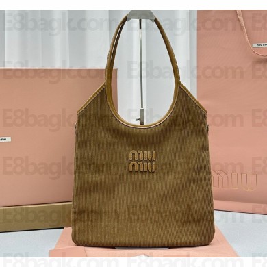 Miu Miu IVY Corduroy bag 5BG231 Brown