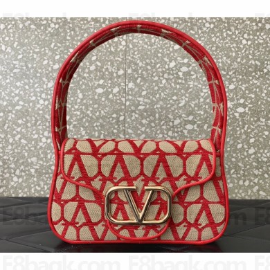 Valentino Toile Iconographe VLogo Signature Small Hobo Bag Red 2024