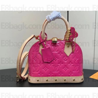 Louis Vuitton Monogram Vernis Alma BB Bag New LV Remix M90611 Neon Pink 2024