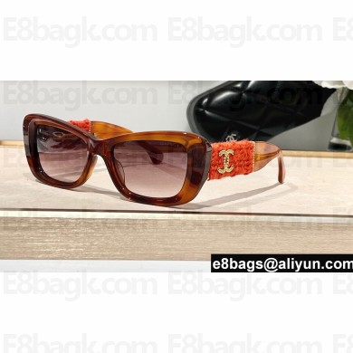 Chanel Acetate & Tweed Rectangle Sunglasses A71576 5514-A 07 2024