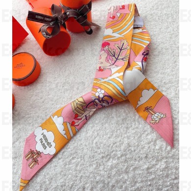 Hermes Twilly Silk Scarf 5x86cm 240221 23 2024