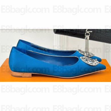 Louis Vuitton Heel 1.5cm LV Night Met Ballerinas in Satin Blue 2024