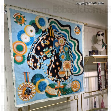 Hermes Shawl 140 Scarf in cashmere and silk 140x140cm Top Quality 19 2024