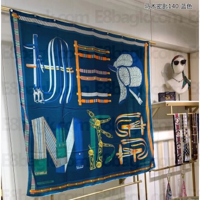 Hermes Shawl 140 Scarf in cashmere and silk 140x140cm Top Quality 04 2024