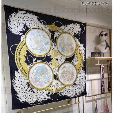 Hermes Shawl 140 Scarf in cashmere and silk 140x140cm Top Quality 48 2024