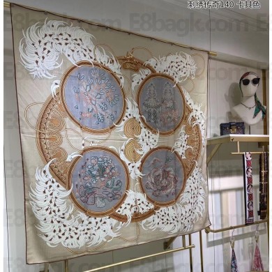 Hermes Shawl 140 Scarf in cashmere and silk 140x140cm Top Quality 51 2024