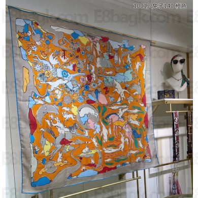 Hermes Shawl 140 Scarf in cashmere and silk 140x140cm Top Quality 06 2024
