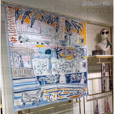 Hermes Shawl 140 Scarf in cashmere and silk 140x140cm Top Quality 64 2024