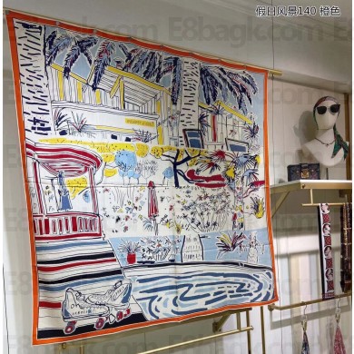 Hermes Shawl 140 Scarf in cashmere and silk 140x140cm Top Quality 66 2024