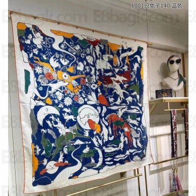 Hermes Shawl 140 Scarf in cashmere and silk 140x140cm Top Quality 07 2024