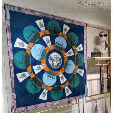 Hermes Shawl 140 Scarf in cashmere and silk 140x140cm Top Quality 09 2024