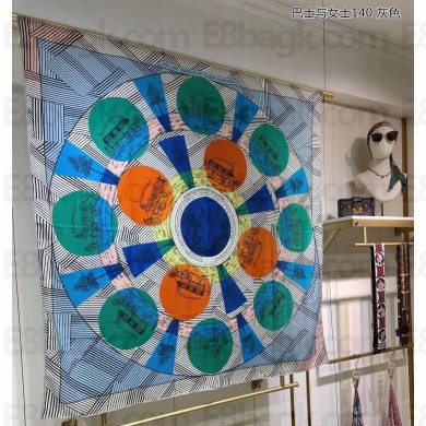 Hermes Shawl 140 Scarf in cashmere and silk 140x140cm Top Quality 11 2024