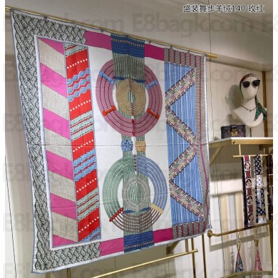 Hermes Shawl 140 Scarf in cashmere and silk 140x140cm Top Quality 160 2024