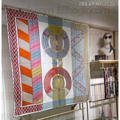 Hermes Shawl 140 Scarf in cashmere and silk 140x140cm Top Quality 162 2024