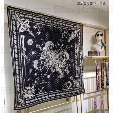 Hermes Shawl 140 Scarf in cashmere and silk 140x140cm Top Quality 148 2024