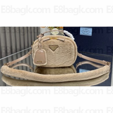 Prada Odette shearling mini-bag 1BH208 Beige 2024