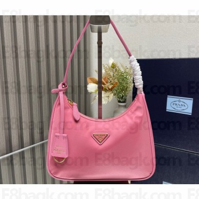 Prada Re-Edition 2005 Re-Nylon and Saffiano Mini Hobo Bag 1NE204 Pink/Gold 2024